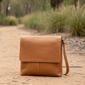 Ava Leather Flap Over Crossbody Bag - Camel