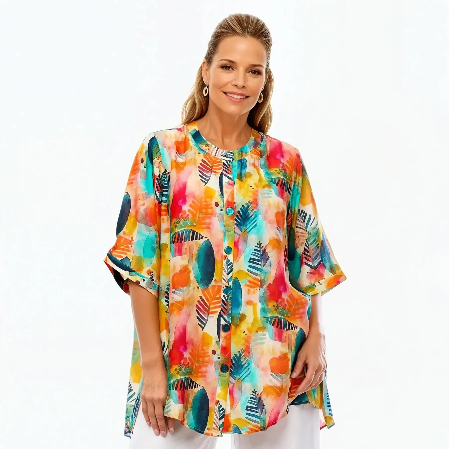 Claire Powell A-Line Shirt - Tropicana - Image 2