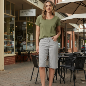 Goondiwindi Cotton - Cotton Roll Cuff Tee - Sage Green