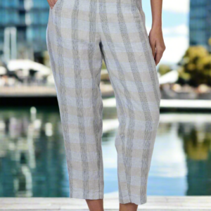 Naturals by O&J Linen Cropped Trousers Mesh