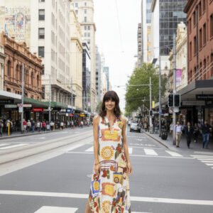 Orientique Felicia Round Neckline Sleeveless Dress