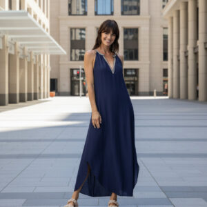 Orientique Lux Sleeveless Maxi Dress Navy