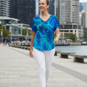 Claire Powell V Neck Short Sleeve Modal Top - Reef