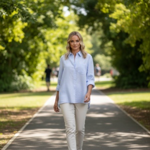 Two-T's - Classic Linen Shirt - Ice Blue