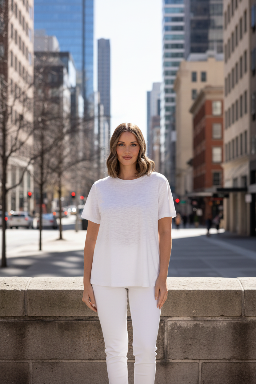 Two-T's - Crew Neck T-Shirt - White