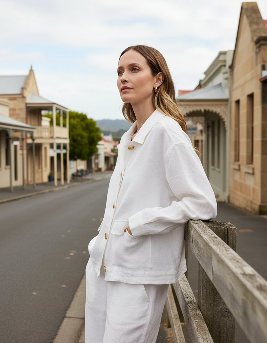 Yarra Trail - Tirari Bomber Jacket - White