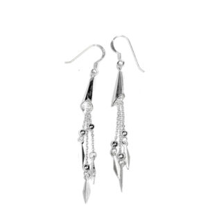 Earring with Cuff and Hanging Beads