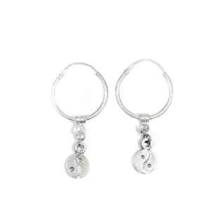 Small Hoop with Hanging Peace Sign