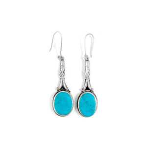 Earring with Flat Turquoise Stone
