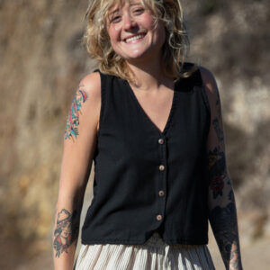 Button Down Kurta Vest Top