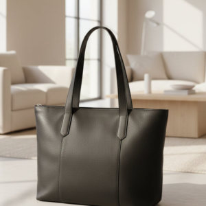 Genine Leather Tote - Black