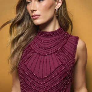 Alternative view of Ärmelloser Jumpsuit mit Perlenstickerei und weitem Bein