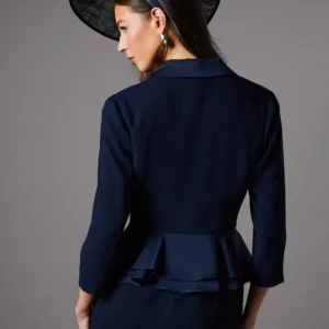Alternative view of Taillierter Blazer aus Satin-Crêpe mit Peplum-Saum